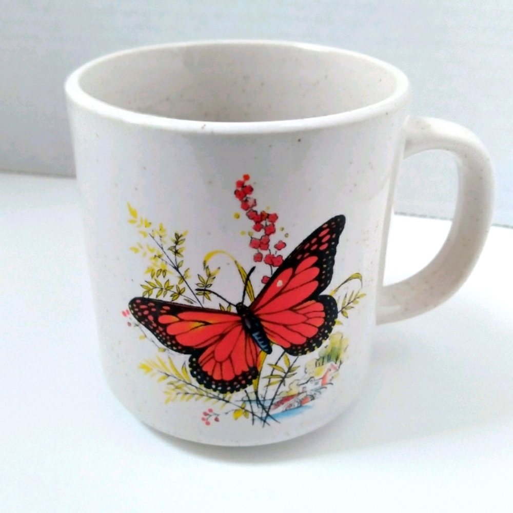 VTG Butterfly Stoneware Mug